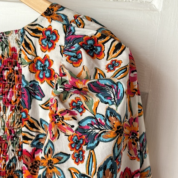 RACHEL ROY FLORAL PUFF SLEEVE CROP TOP - Picture 6 of 9